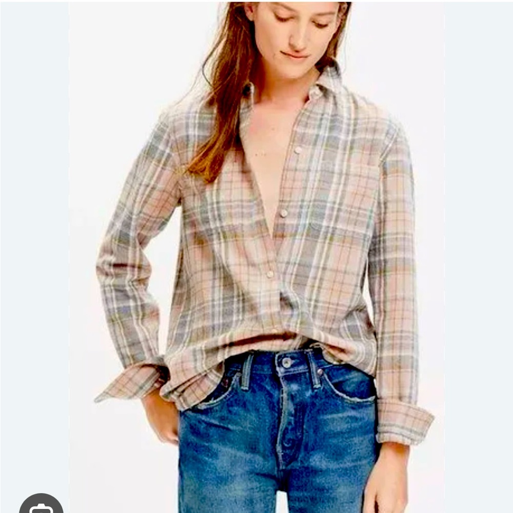 Madewell plaid flannel button down shirt